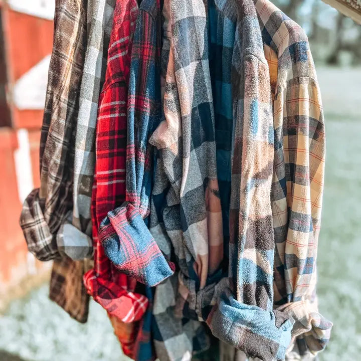 Assorted Bleach Washed Flannels