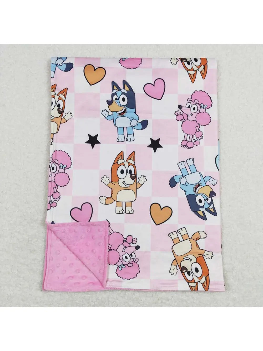 Pink Dogs Minky Toddler Blanket